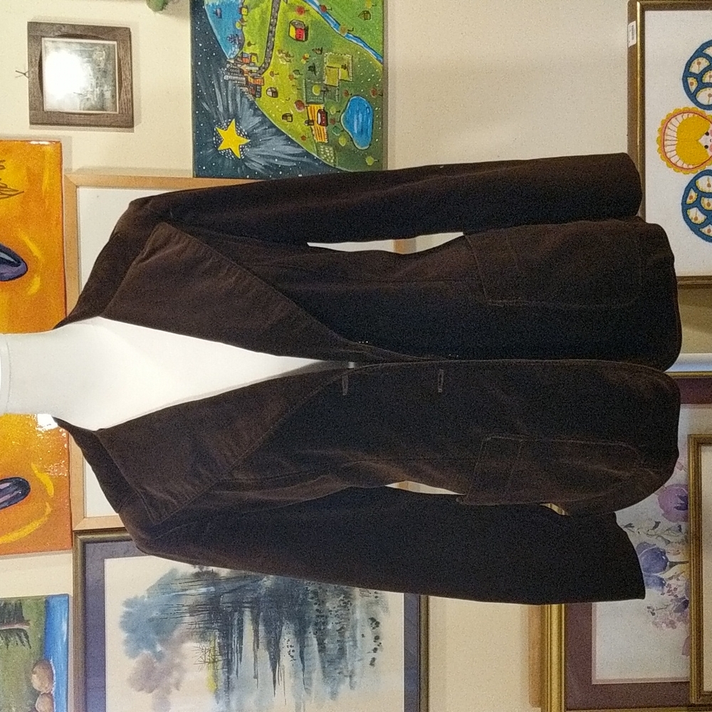 Vtg 60s 70s Womens Bronson of California Bronze Velvet Blazer Sz 7/8 (small)